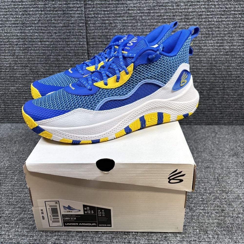 UNDER ARMOUR SNEAKERS MEN CURRY 3Z 24 BLU/WHT 3027626-400, Sz 11